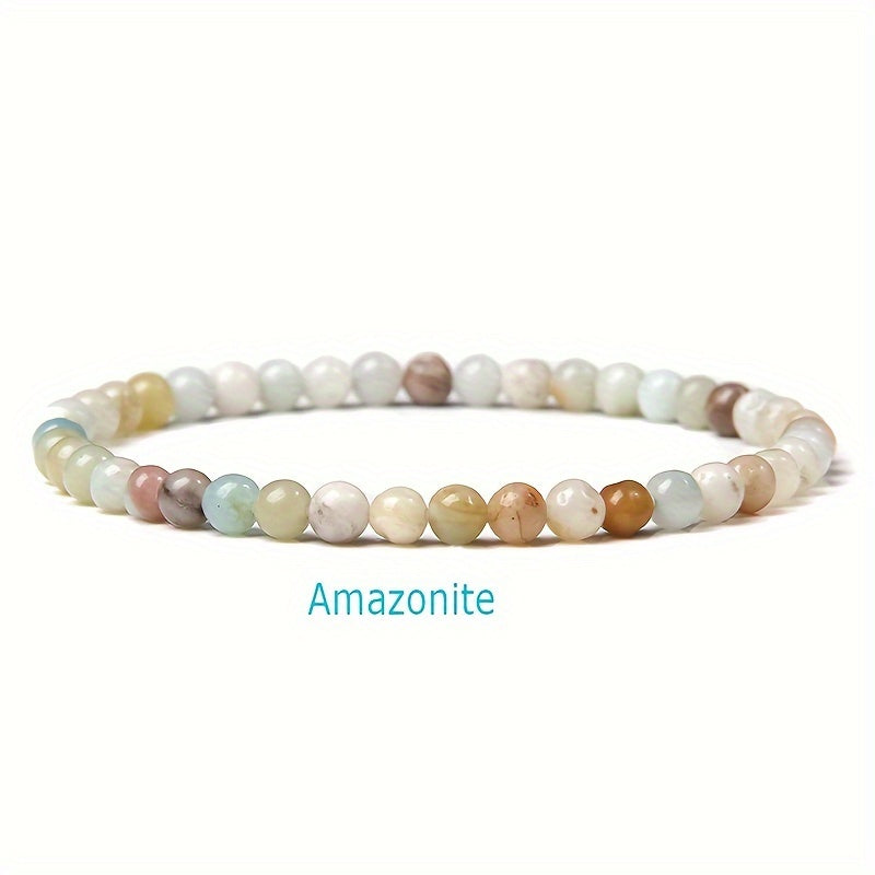 Set of 10 Boho Natural Stone Beaded Bracelets with Healing Crystals for Women