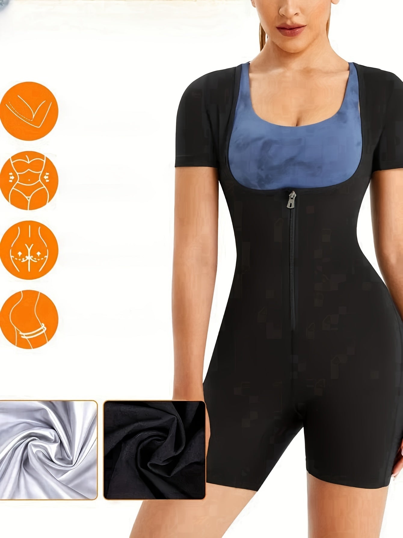 Women's Athletic Bodysuit for Shaping Sweat-Inducing Fitness Moisture-Wicking
