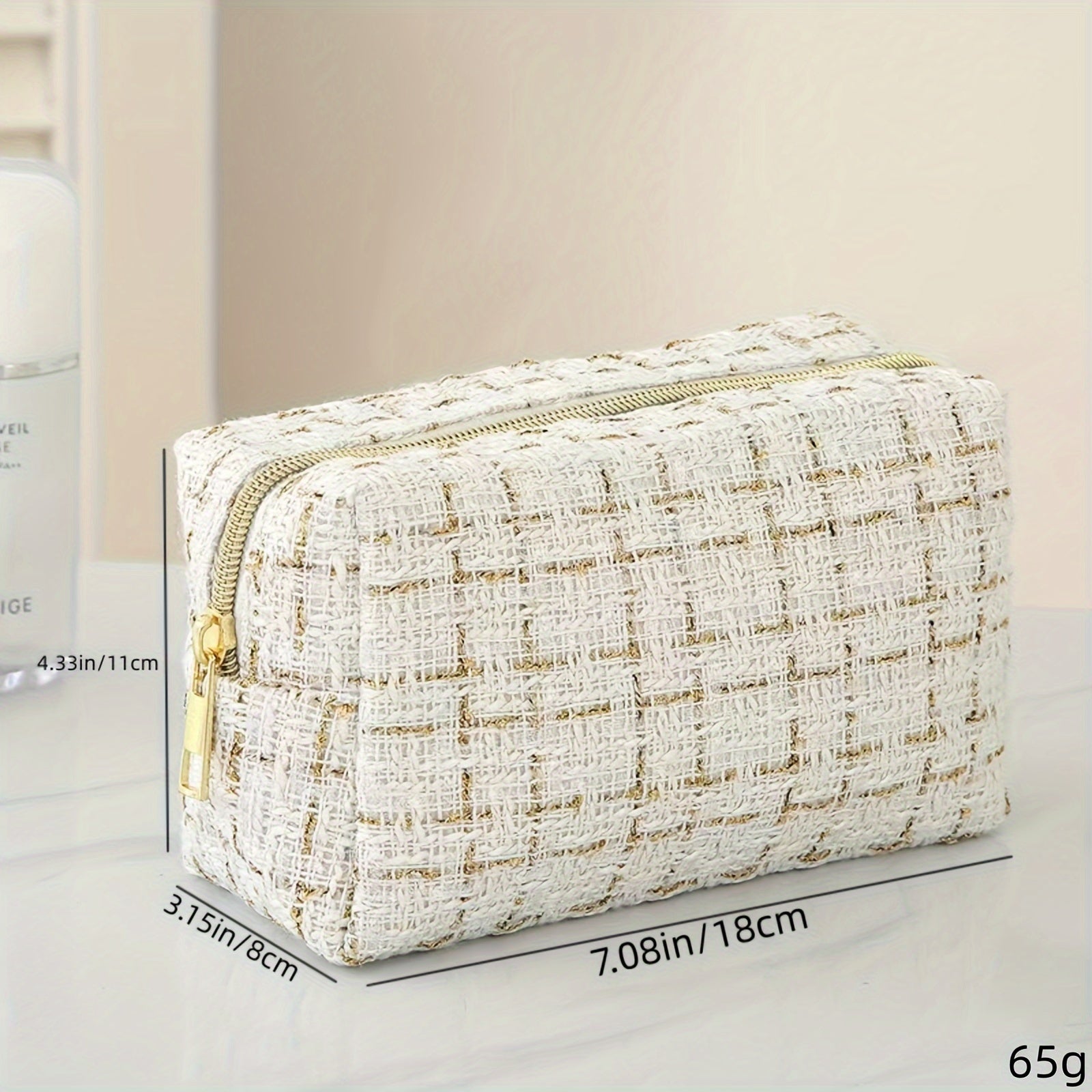 Пластиковый косметический зиппер-органайзер для путешествий, органайзер для макияжа из полиэстера, белый