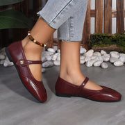 Women's Mary Jane Flats Square Toe Slip-On Casual and Formal Shoes