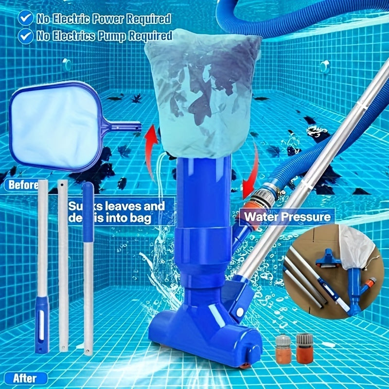 Mini qo'l bilan ishlatiladigan jet vakuum suzish havzalari uchun cho'tka sumkasi va Amerika o'lchov quvuri ulanishi bilan.