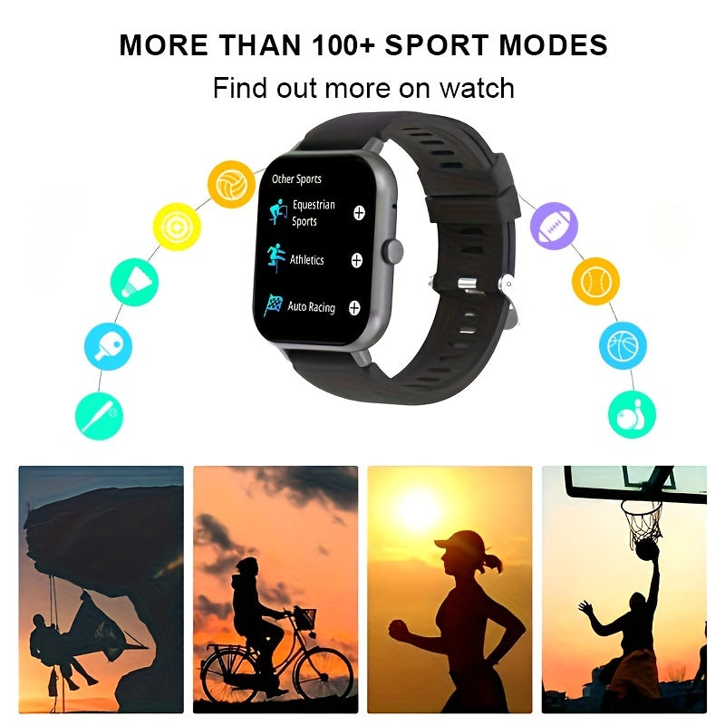Smart Watch with Wireless Call Answering 1.83-Inch HD Screen Waterproof Fitness Tracker with 123 Sports Modes
