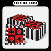 Qayta ishlatilmaydigan Poker mavzusidagi kokteyl salfetkalar 16.26x16.26 sm, partiyalar va bayramlar uchun