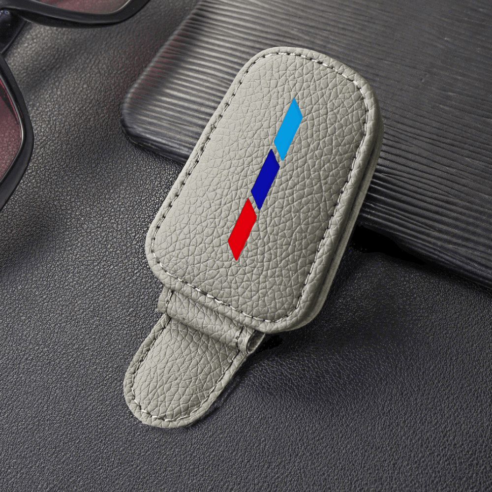 Универсальный держатель для очков на солнцезащитном козырьке автомобиля из искусственной кожи для водителей