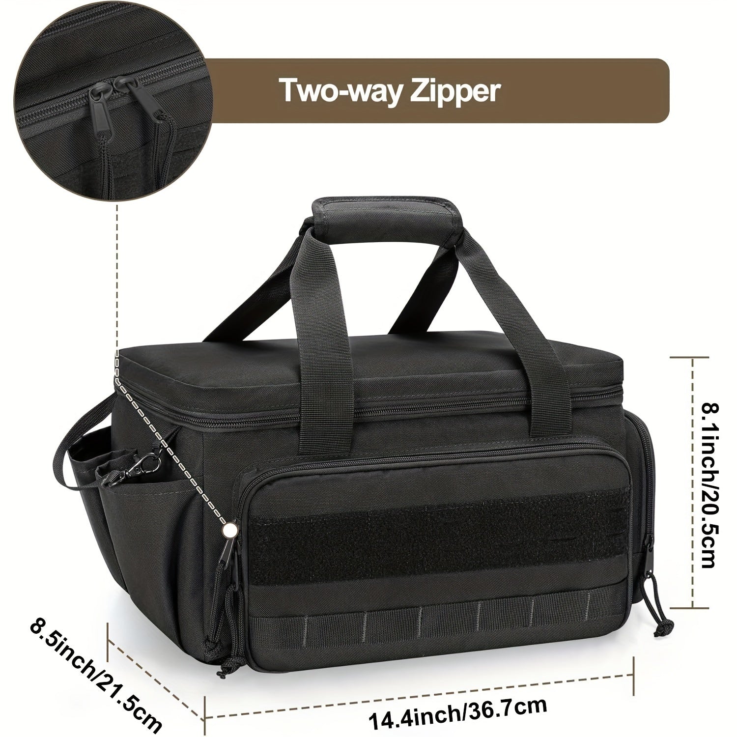 Men's 14-Inch Tool Bag Durable Fabric Anti-Abrasion Base Multi-Purpose Organizer for Electricians Repair Maintenance and Handyman