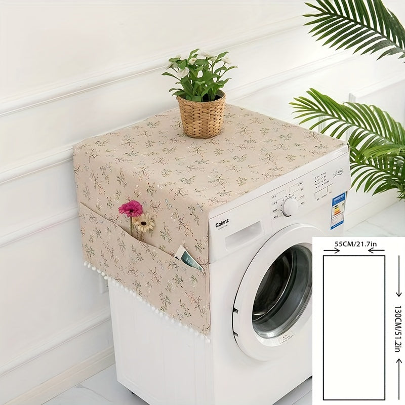Gray Polyester Geometric Appliance Cover for Refrigerator and Washing Machine Dustproof