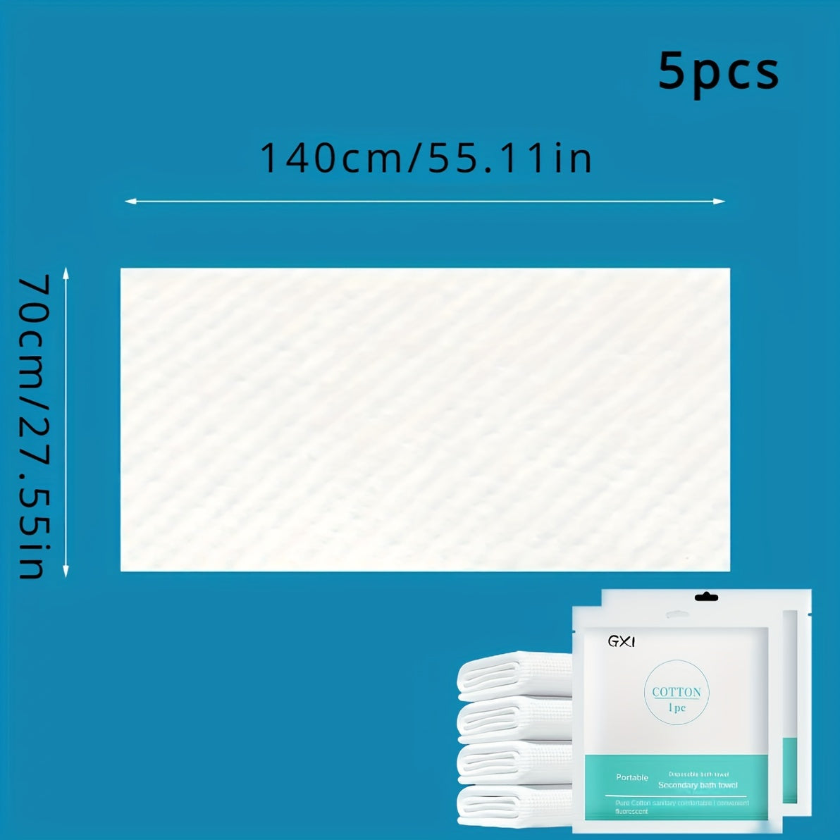 Disposable Bath Towels Large 69.85x139.7cm Non-Woven Fabric Moisture-Wicking Pack of 1 2 or 5