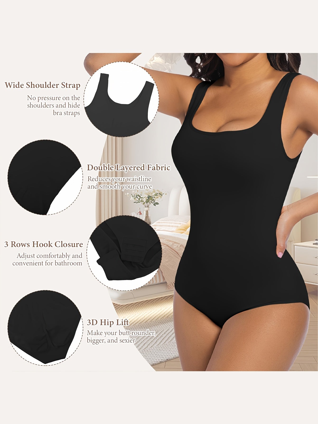 ayollar uchun qorin nazorati bodysuit, shikastlanmasdan nafas oladigan shapewear, o'rtacha siqish