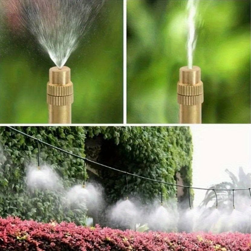 Copper Outdoor Mist Cooling System for Garden Irrigation with Brass Fog Nozzles