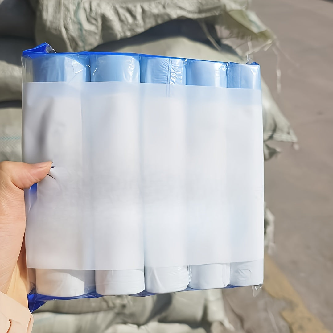 5 Rolls of 75 Count Drawstring Trash Bags for Household Office School Odor Sealing Polyethylene