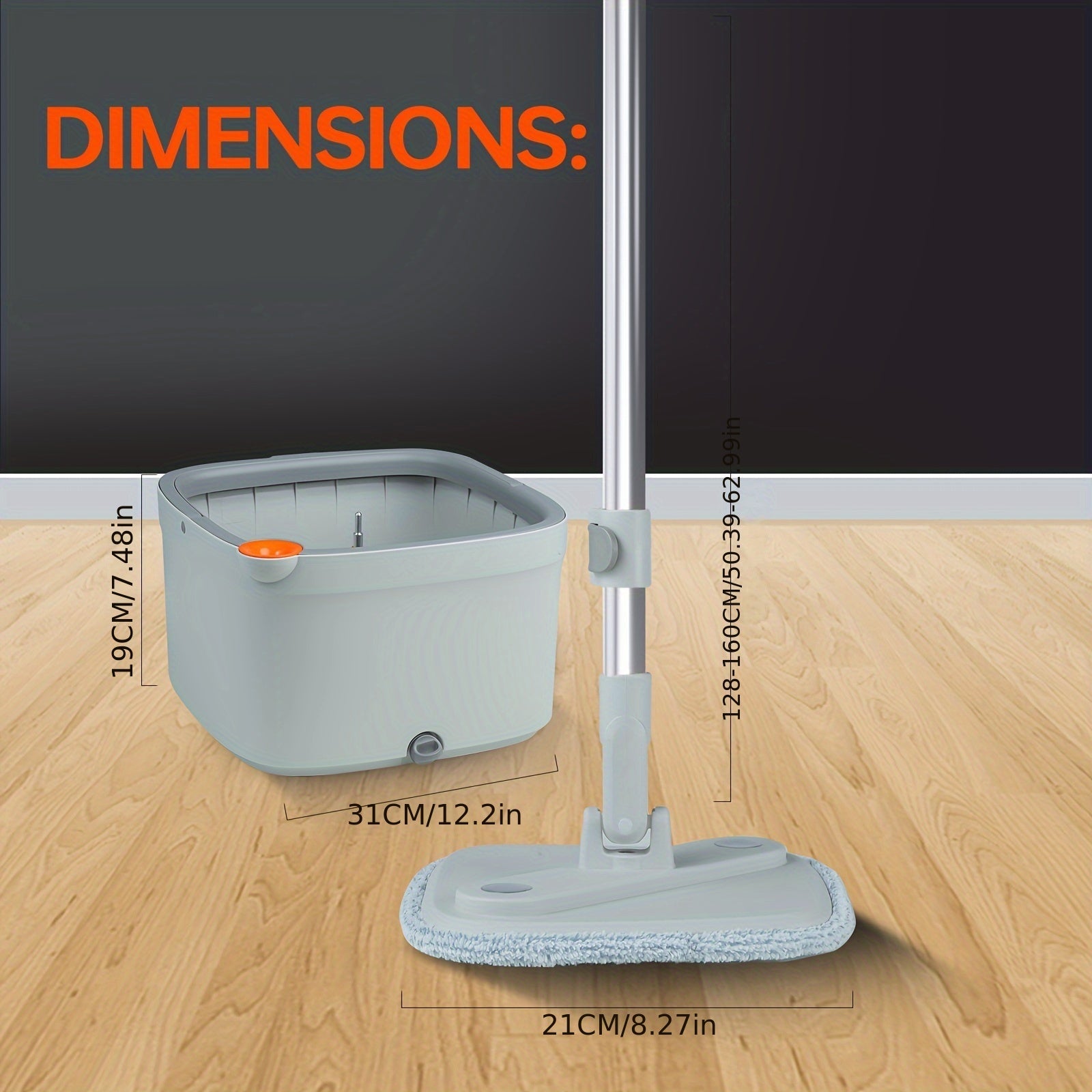 3-in-1 Smart Mop System with Hands-Free Washing and Dual-Use for Kitchen Bathroom Living Room
