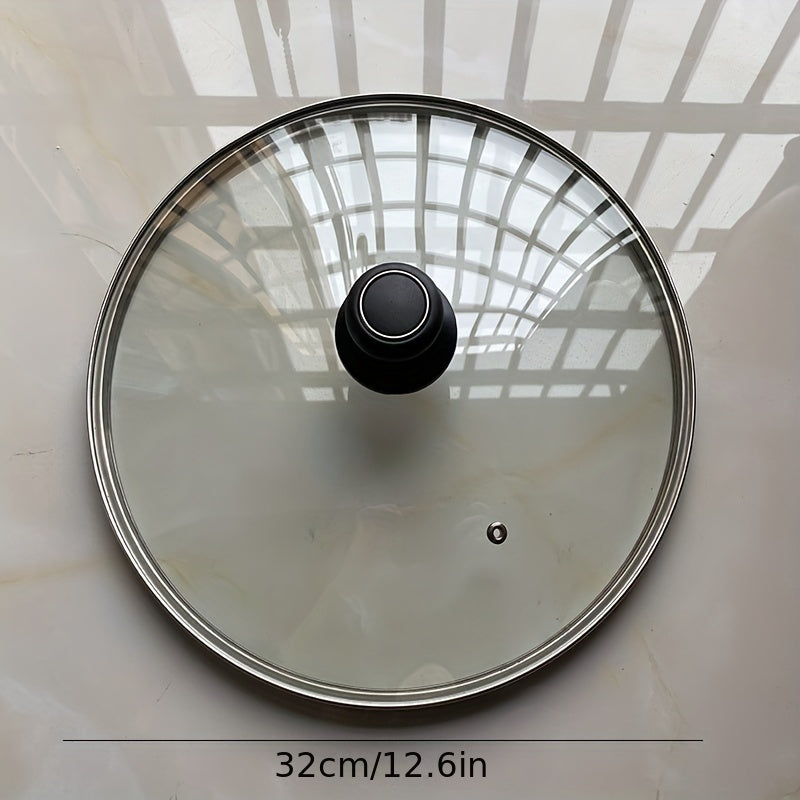 Tapa de utensilios de vidrio versátil para cocinar, compatible con todas las ollas, vidrio templado, fondo plano