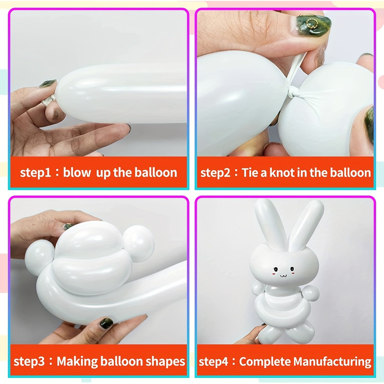100 Assorted Modeling Balloons for Twisting DIY Animal Decorations for Parties and Events