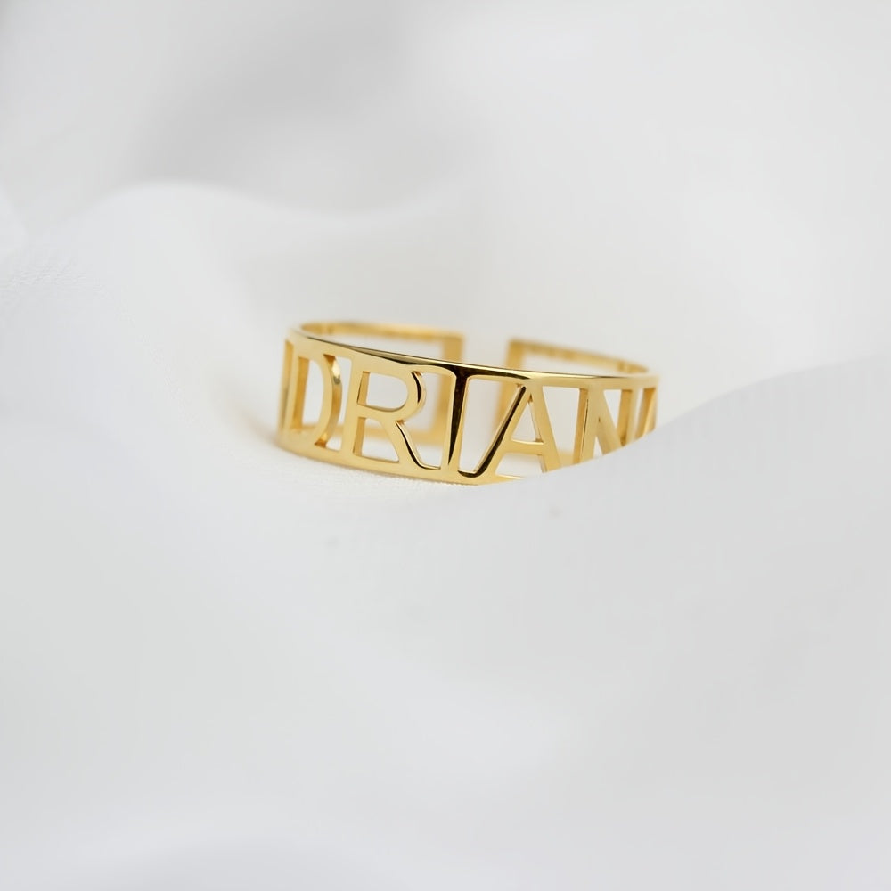 Stainless Steel Hollow Ring for Women or Men Simple Wedding Band Valentine's Day Gift