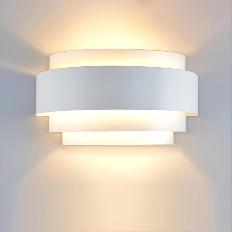 Modern White Metal Wall Sconce for Indoor Hallways Bedrooms and Stairways