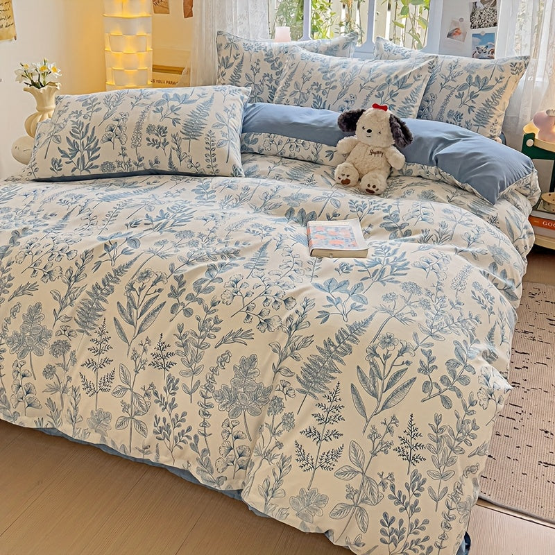 Yumshoq gullar naqshidagi yotoq to'plami, yostiq qoplari bilan birga, nafas oladigan polyesterdan tayyorlangan va zip yopilishi mavjud. Har mavsum uchun mos, yotoqxona va mehmonxonalar uchun mukammal.