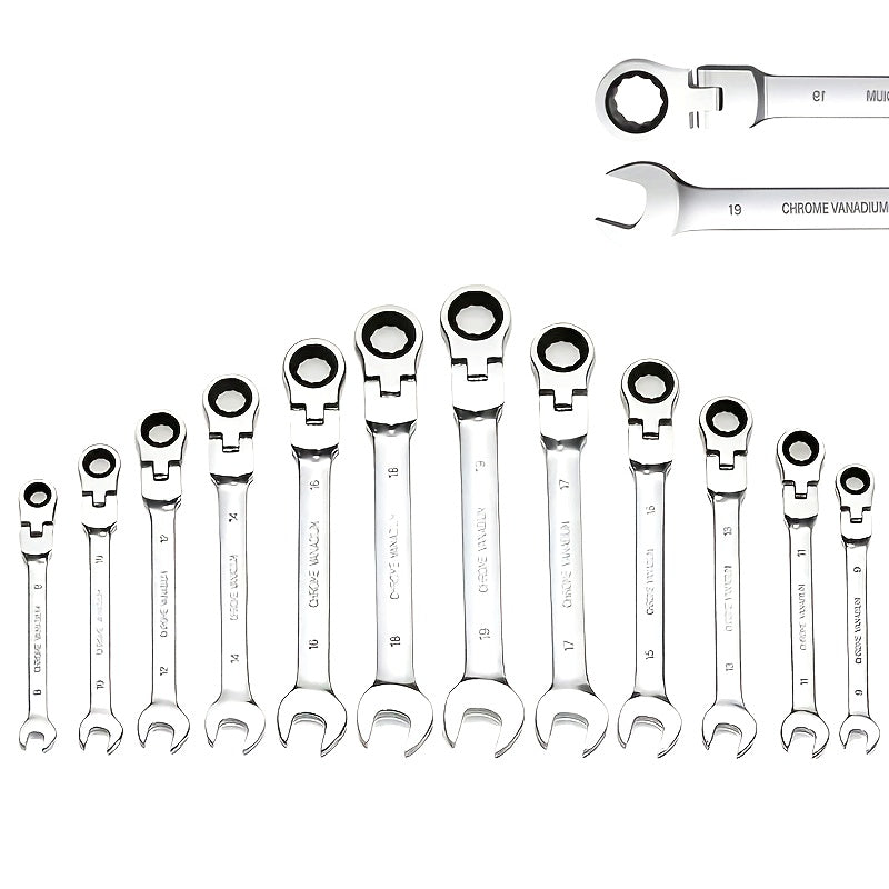 Alloy Steel Double Head Ratchet Wrench Set for Auto Repair and DIY
