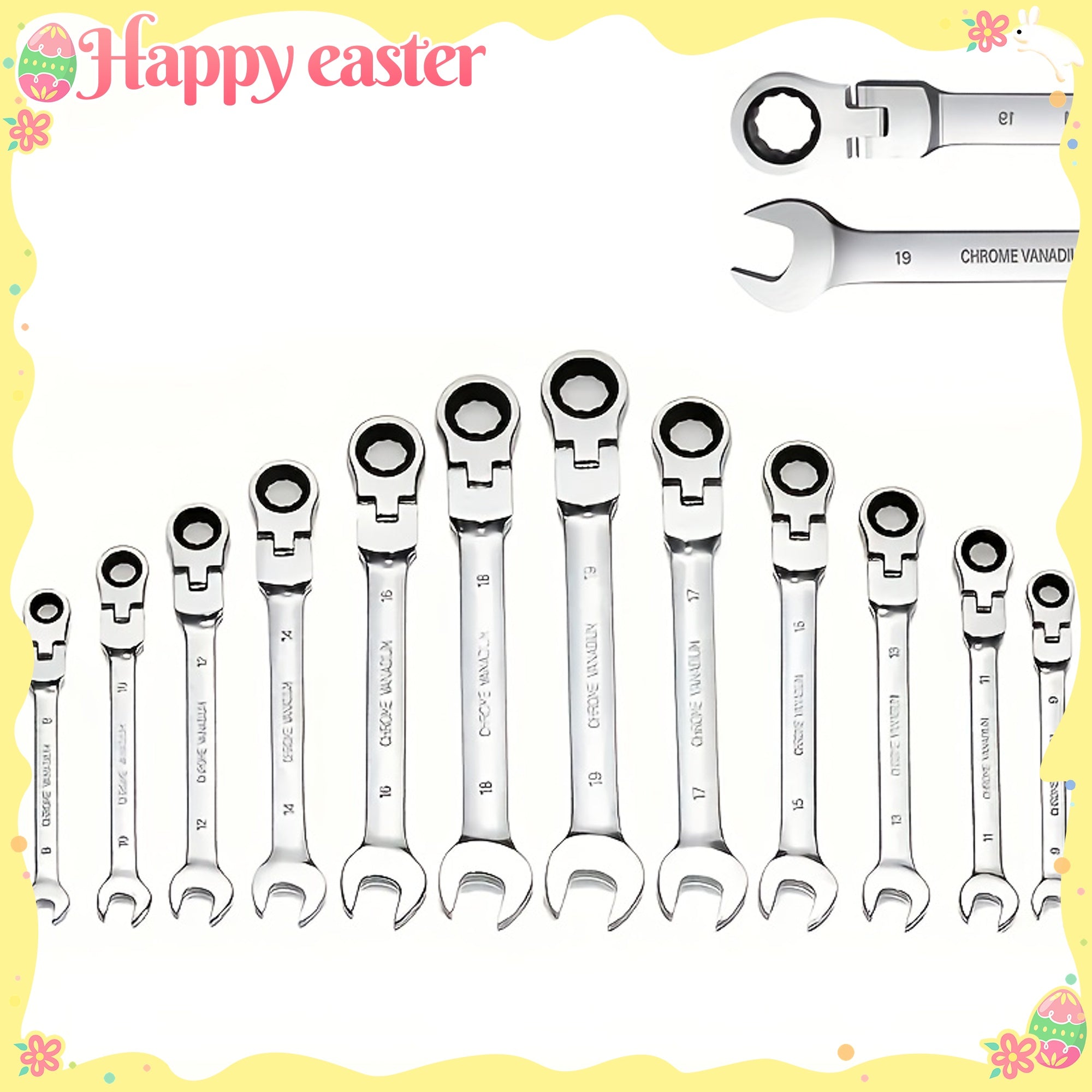 Alloy Steel Double Head Ratchet Wrench Set for Auto Repair and DIY