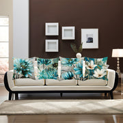 Koʻk gullar kvadrat yostiq qoplami Polyester Zamonaviy divan tashqi yostiq qoplami uchun yotoqxona dekoratsiyasi