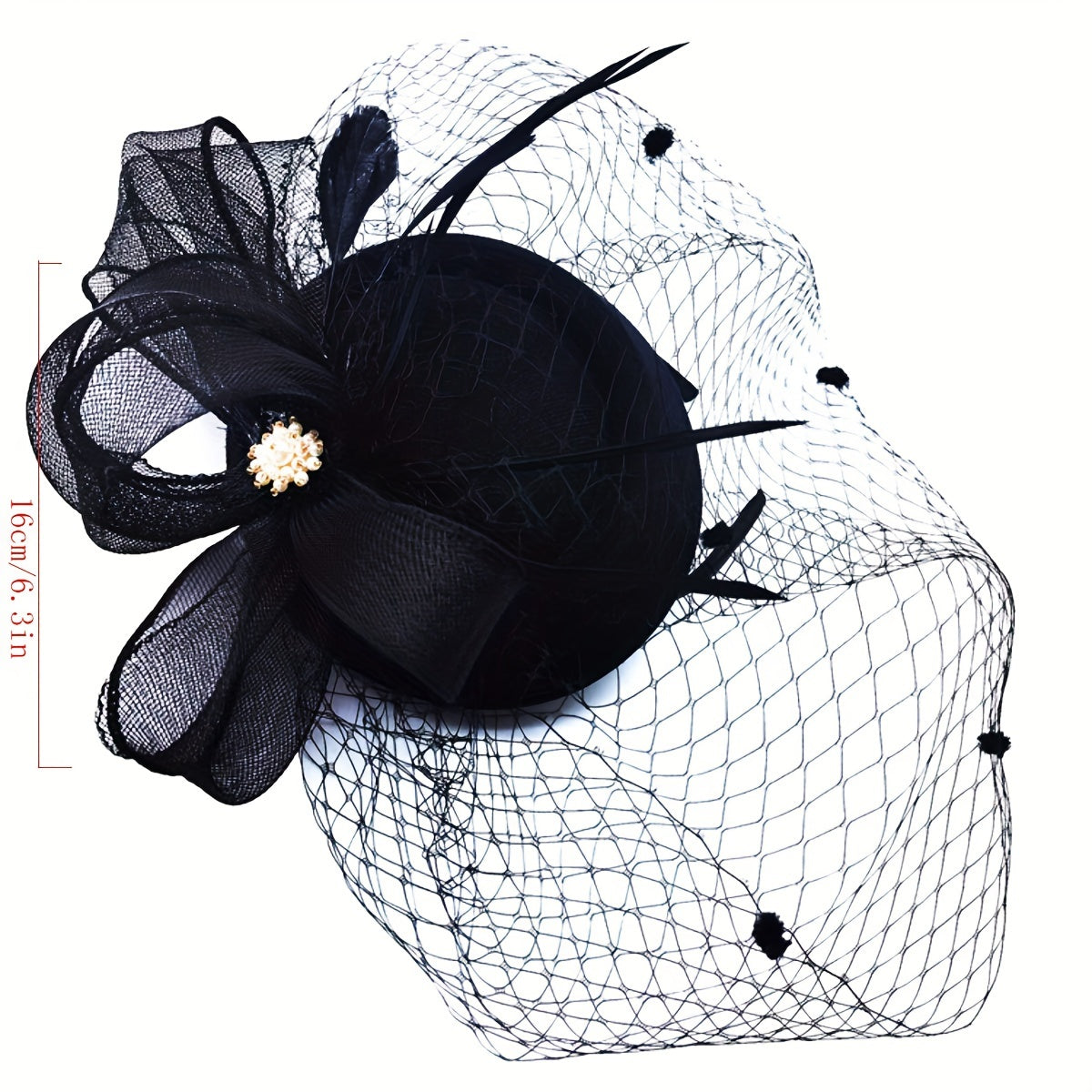 Ayollar uchun vintage qushqo‘nmas va tarmoq shlyapa bilan bezatilgan gullar va kichik shlyapa aksessuari bilan bosh band