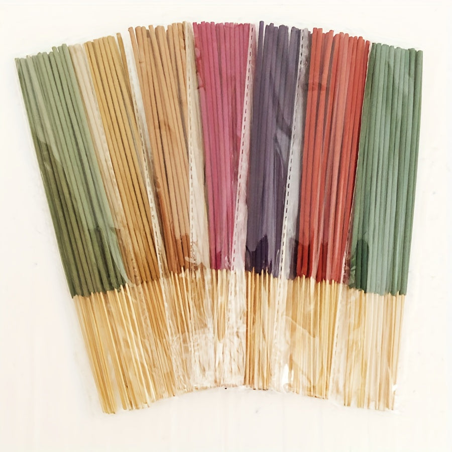 24-Pack Handmade Bamboo Incense Sticks 22cm with 7 Aromatic Scents for Home Use