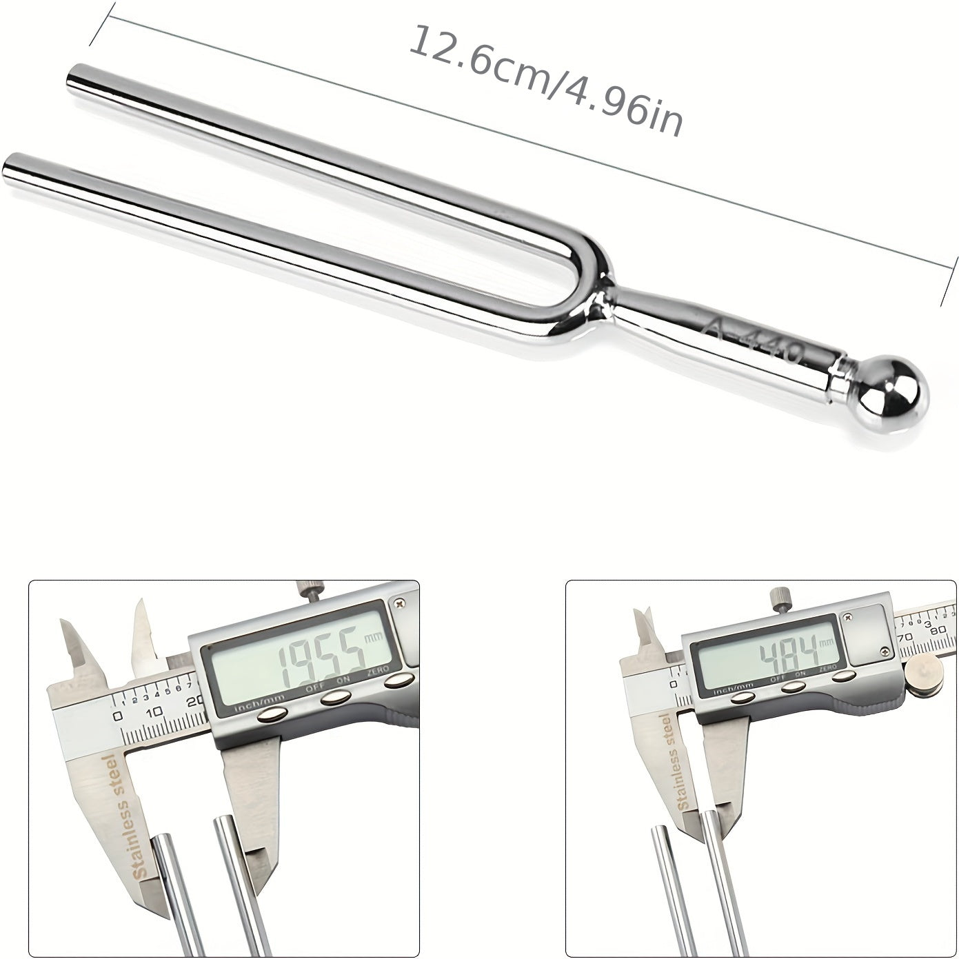 Eavnbaek 1 шт. Стандартные A 440 Гц настройочные вилки из нержавеющей стали для музыкальных инструментов, совместимые с настройкой скрипки, альта и гитары. Подходит для исцеления ДНК, звук.