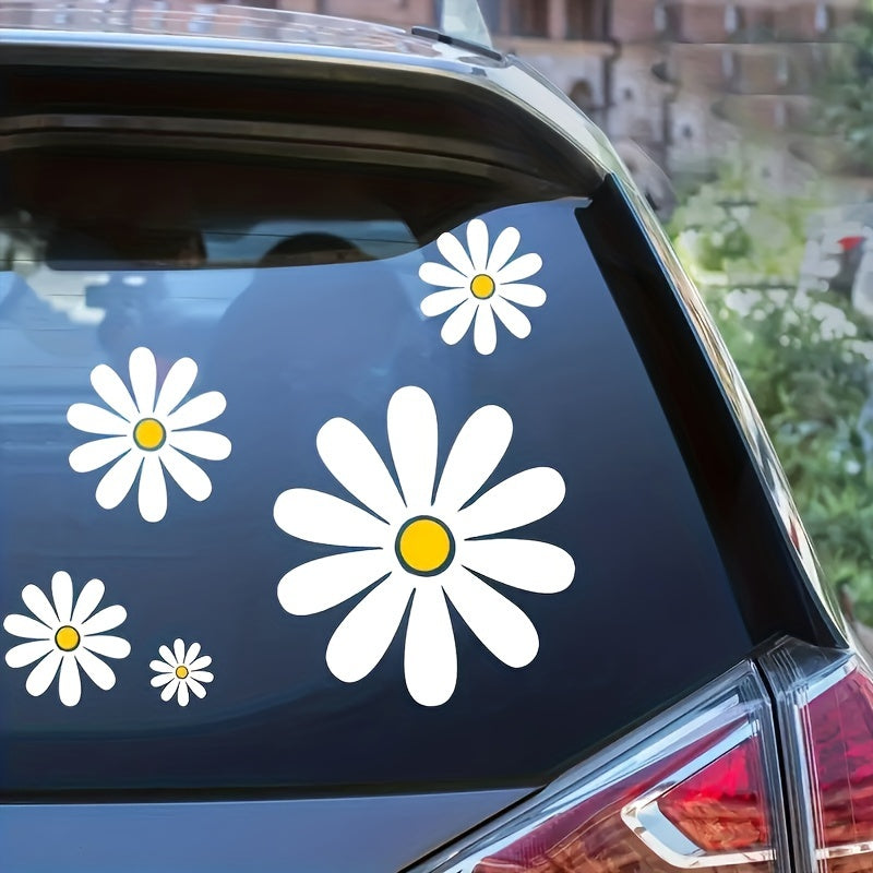 Car Stickers Set, Daisy Pattern, 5 Pieces, Waterproof and Removable