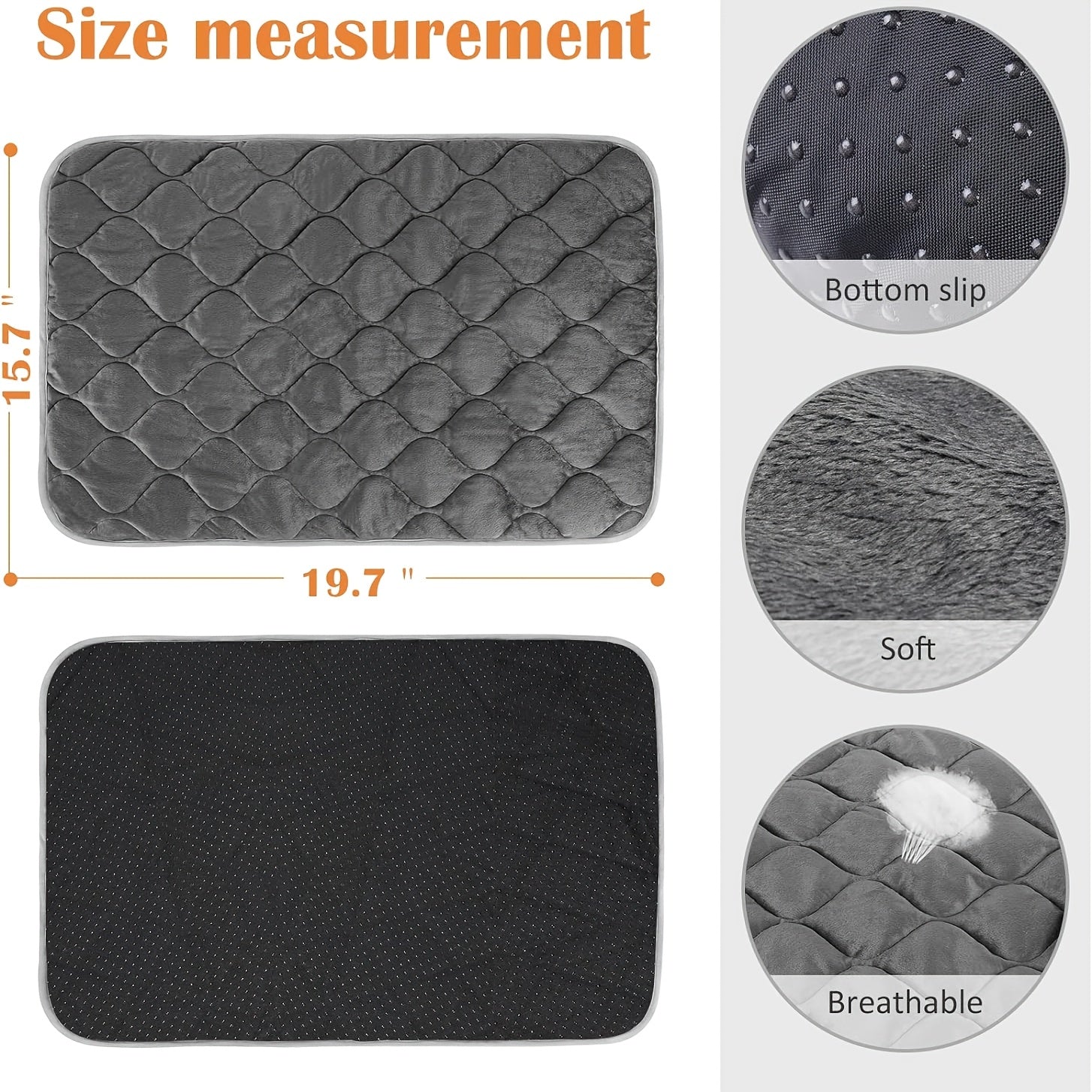 Self-Warming Dog and Cat Pet Bed with Diamond Pattern Non-Slip Washable Indoor Outdoor