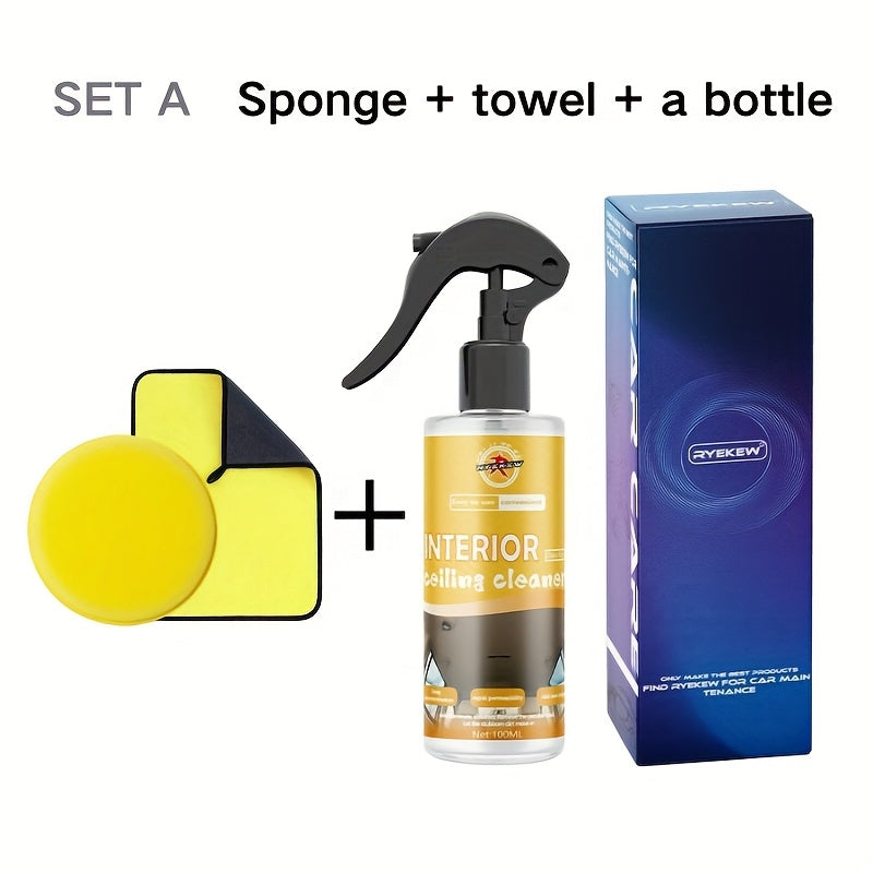 Car Interior Cleaning Kit for Seats and Fabric with Spray and Towels