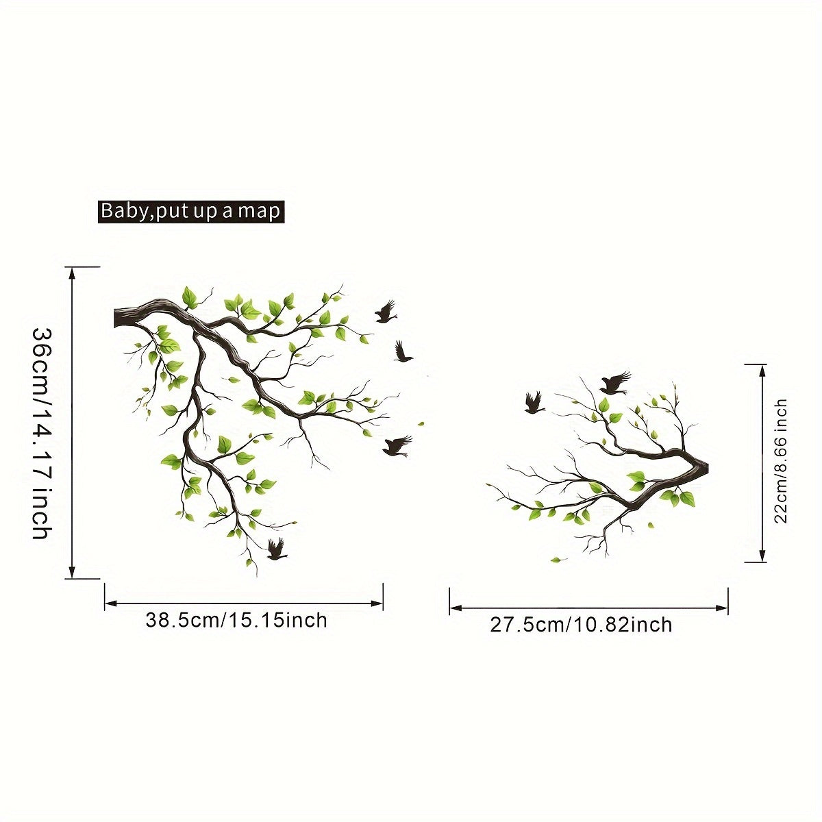 Waterproof PVC Wall Stickers with Floral and Bird Designs for Living Room Bedroom Office Decor