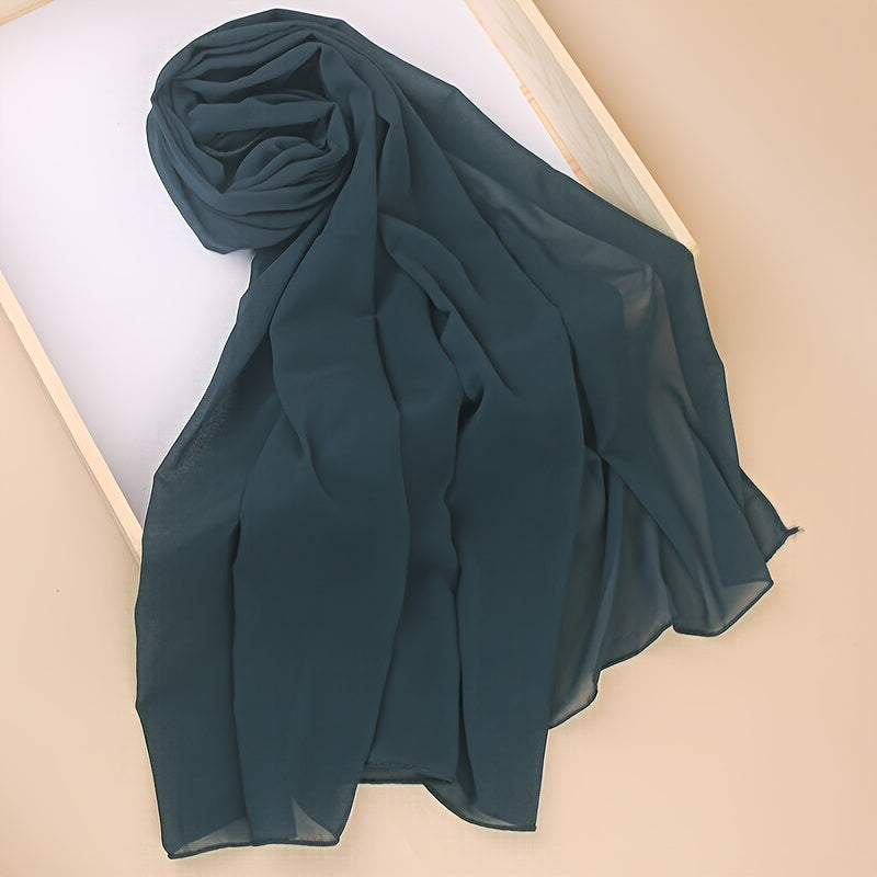 Ayollar uchun marvaridli hashamatli toʻliq rangli chiffon hijab turban sharf