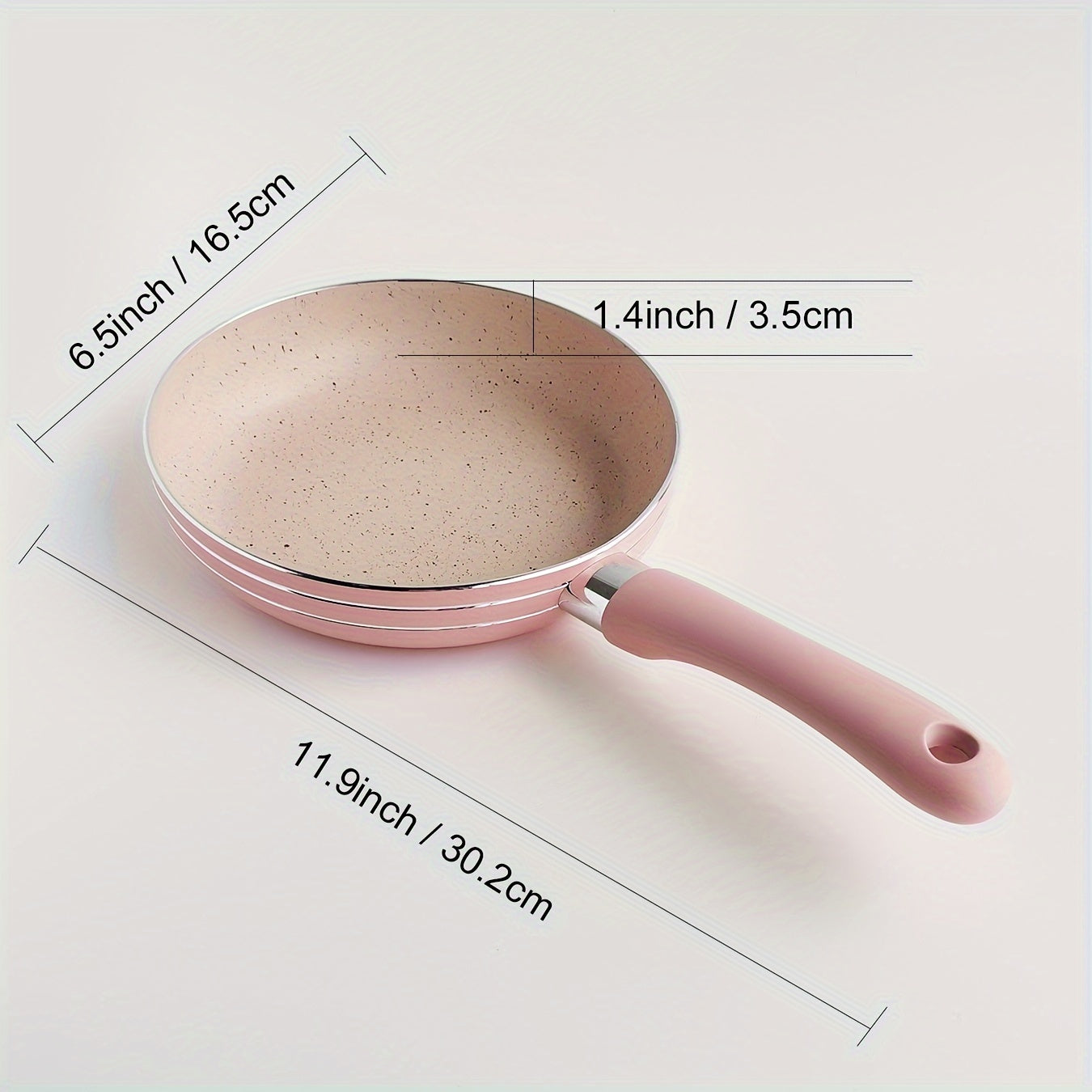 16.51 cm Non-Stick Aluminum Skillet with Silicone Handle Dishwasher Safe for Eggs and Steaks