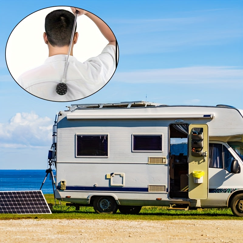 Stainless Steel Back Scratching Set with Telescopic Handles Replaceable Heads Double-Sided Scraper Metal Claws Rake for Men Women