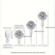 Air Circulation Fan 5 Speeds Remote Control Adjustable Height 8 Timers White