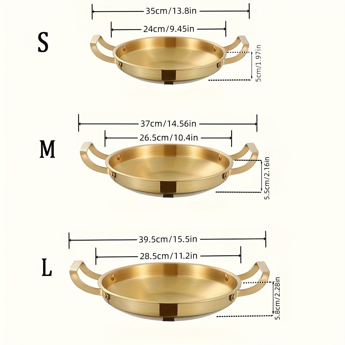Stainless Steel Skillet Set 1 Piece Dishwasher Safe Induction Compatible Space-Saving