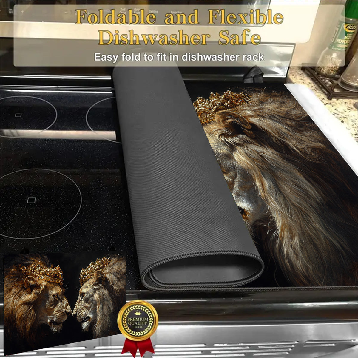 Stovetop Protector Mat Heat-Resistant Scratch-Proof Non-Slip Kitchen Counter Guard for Gas Burners