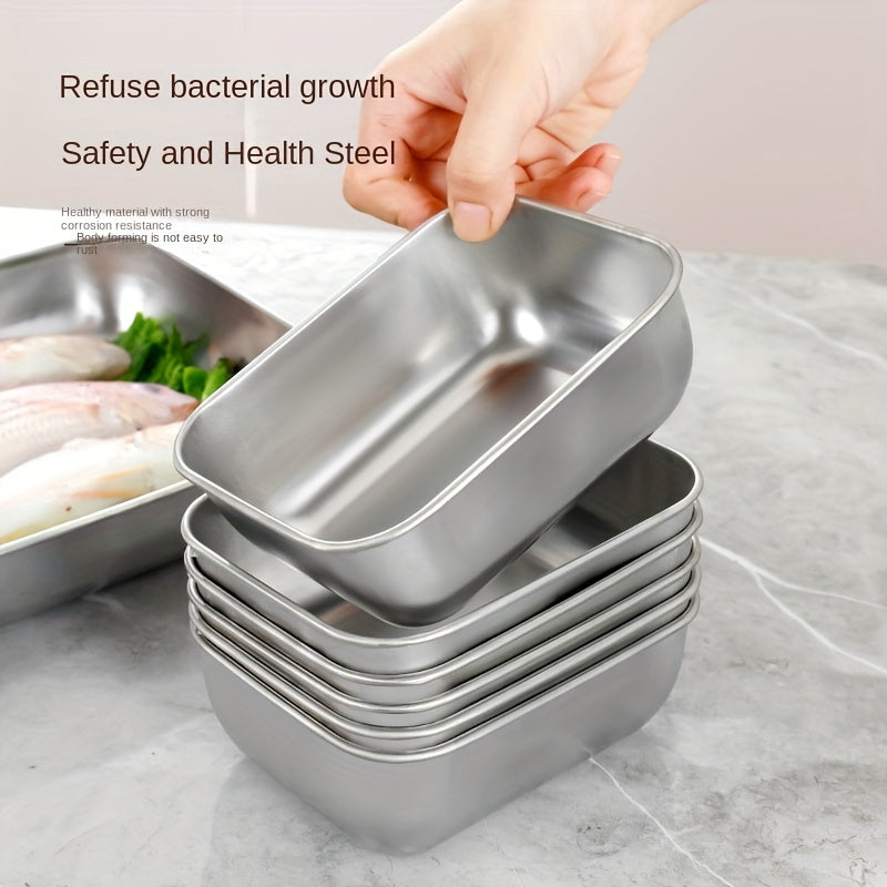 Set of 4 Stainless Steel Food Storage Containers with Lids for Meal Prep and Lunch