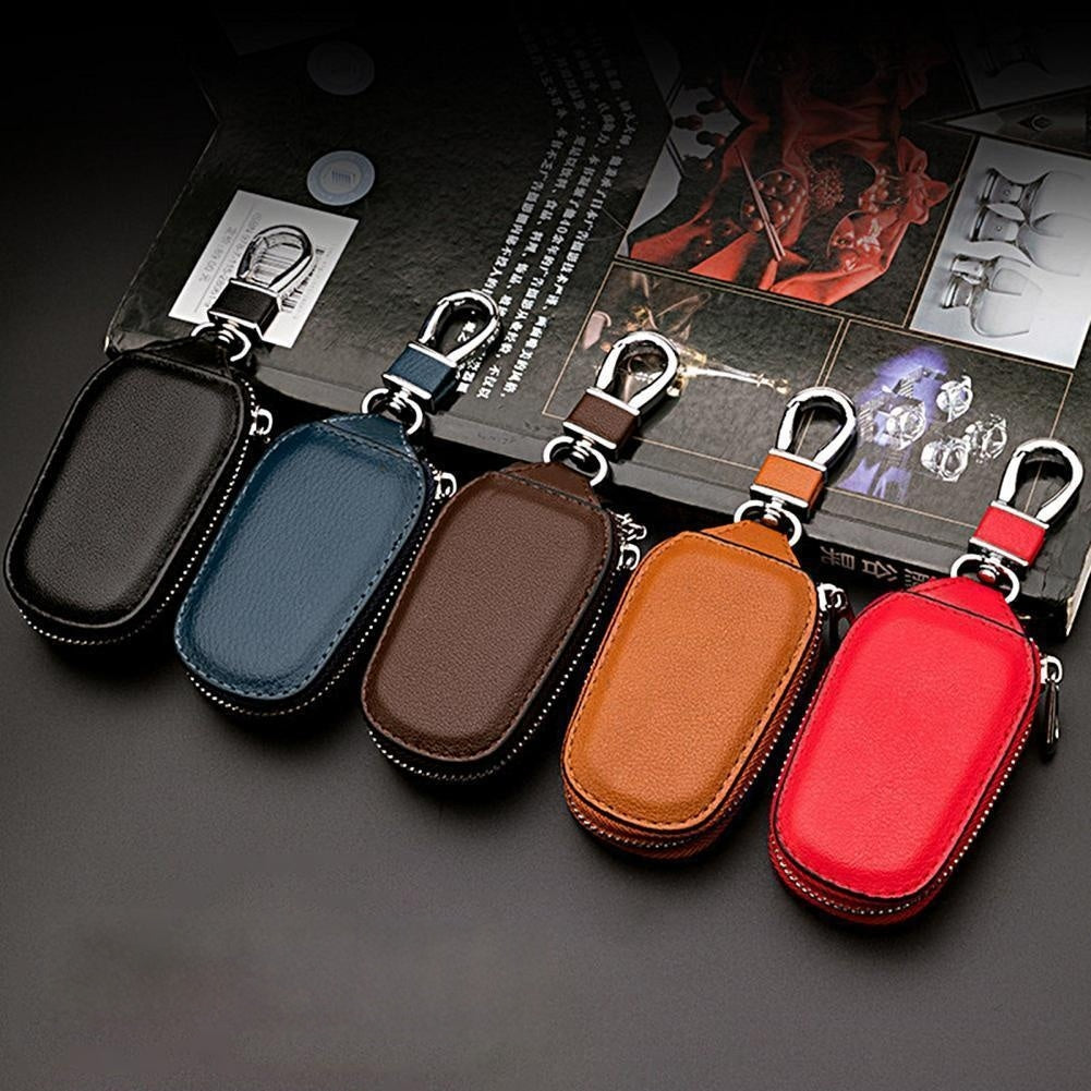 Universal PU Leather Car Keychain Case Scratch-Resistant Dust-Proof Smart Key Holder