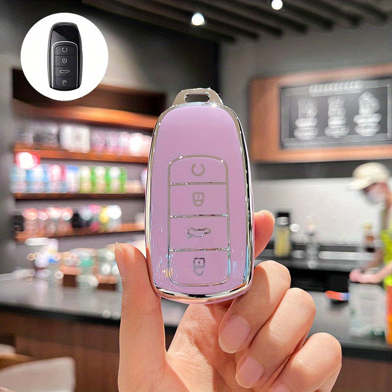 Universal TPU Key Fob Cover with Keychain for Cars Protective Case