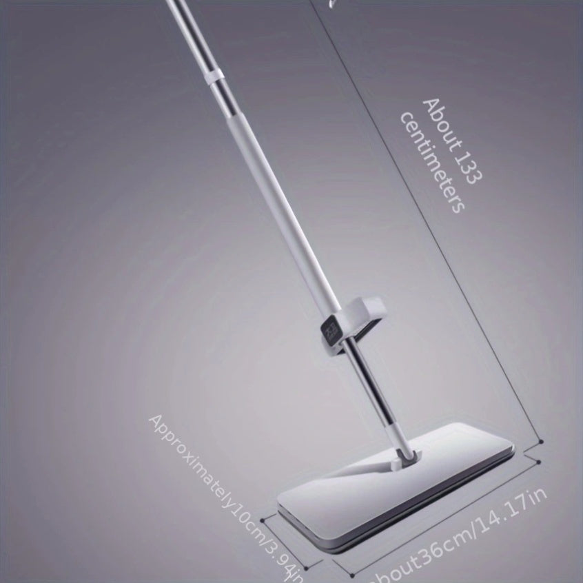 Flat Mop with Super Absorbent Sponge, Hand-Free Washing, Quiet Mopping for Home
