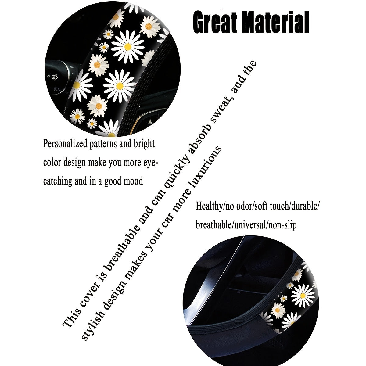 Avtomobil boshqaruv g'ildiragi qopqog'i Xrizantema, Piyozgul, Gulchambarlar 15 dyuym universal himoya