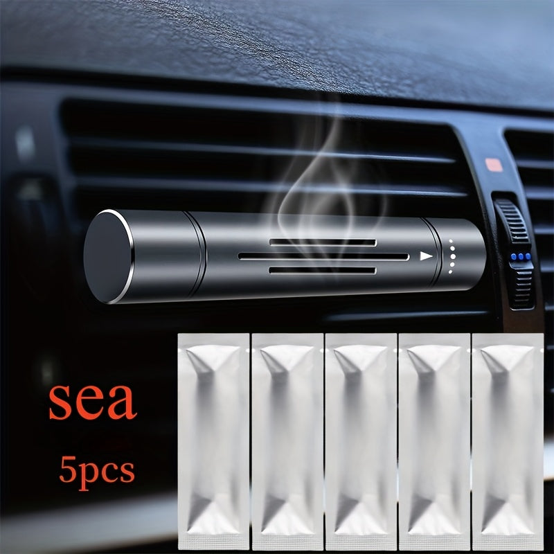 Car Air Freshener Set 6pcs Alloy Vent Clip Fragrance Refills for Car Interior