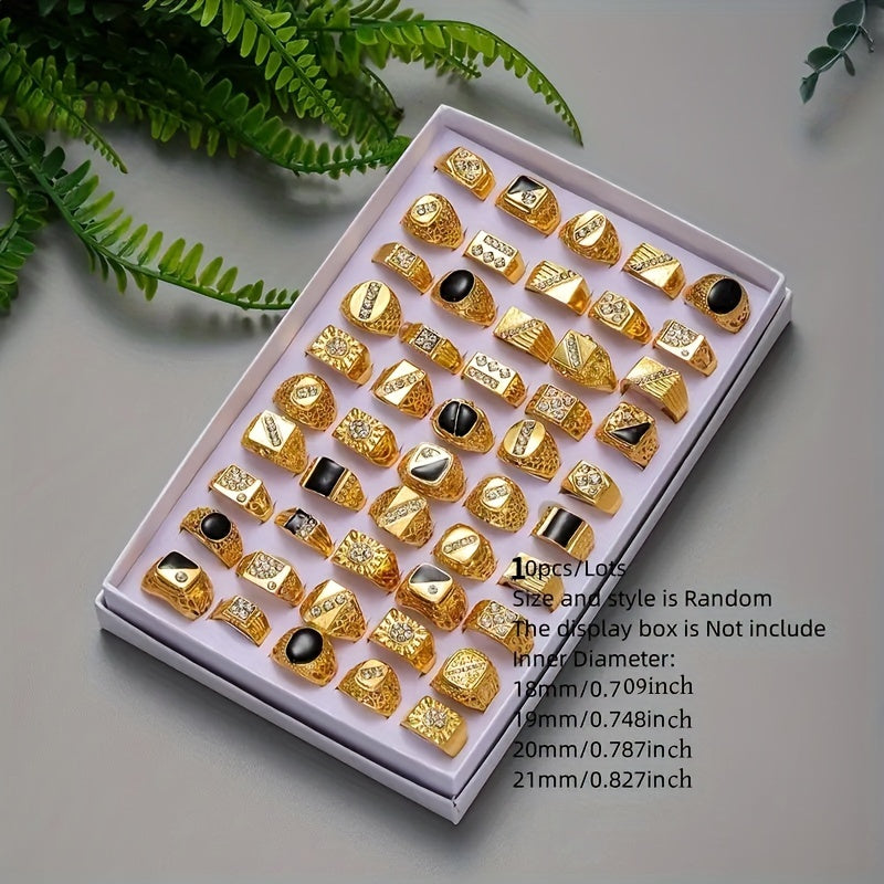 20 ta Vintage uslubidagi sink qotishma halqalar to'plami, aralash dizaynlar, qora gem rhinestone inlay, qoplamasiz, erkaklar va ayollar uchun mos, sovg'alar va partiyalar uchun mukammal