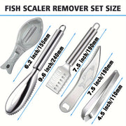 Set of 5 Metal Fish Scalers for Kitchen and Restaurant Use
