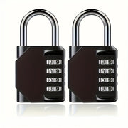 2 Pack Black Zinc Alloy 4-Digit Combination Padlocks for Lockers and Luggage