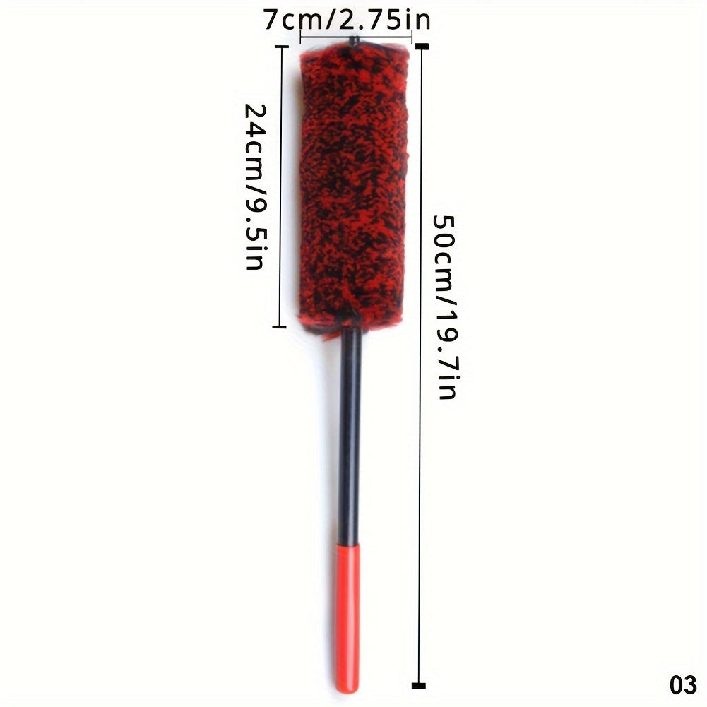 Auto Detailing Brush Flexible Fleece Bristles for Car Rims and Tires