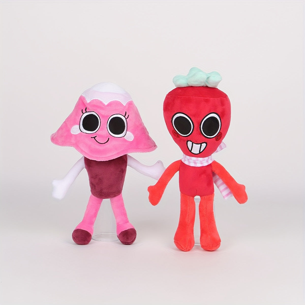 Juguete de peluche del mundo de juegos de anime para niños, muñeca de felpa en rojo y rosa brillante, regalo