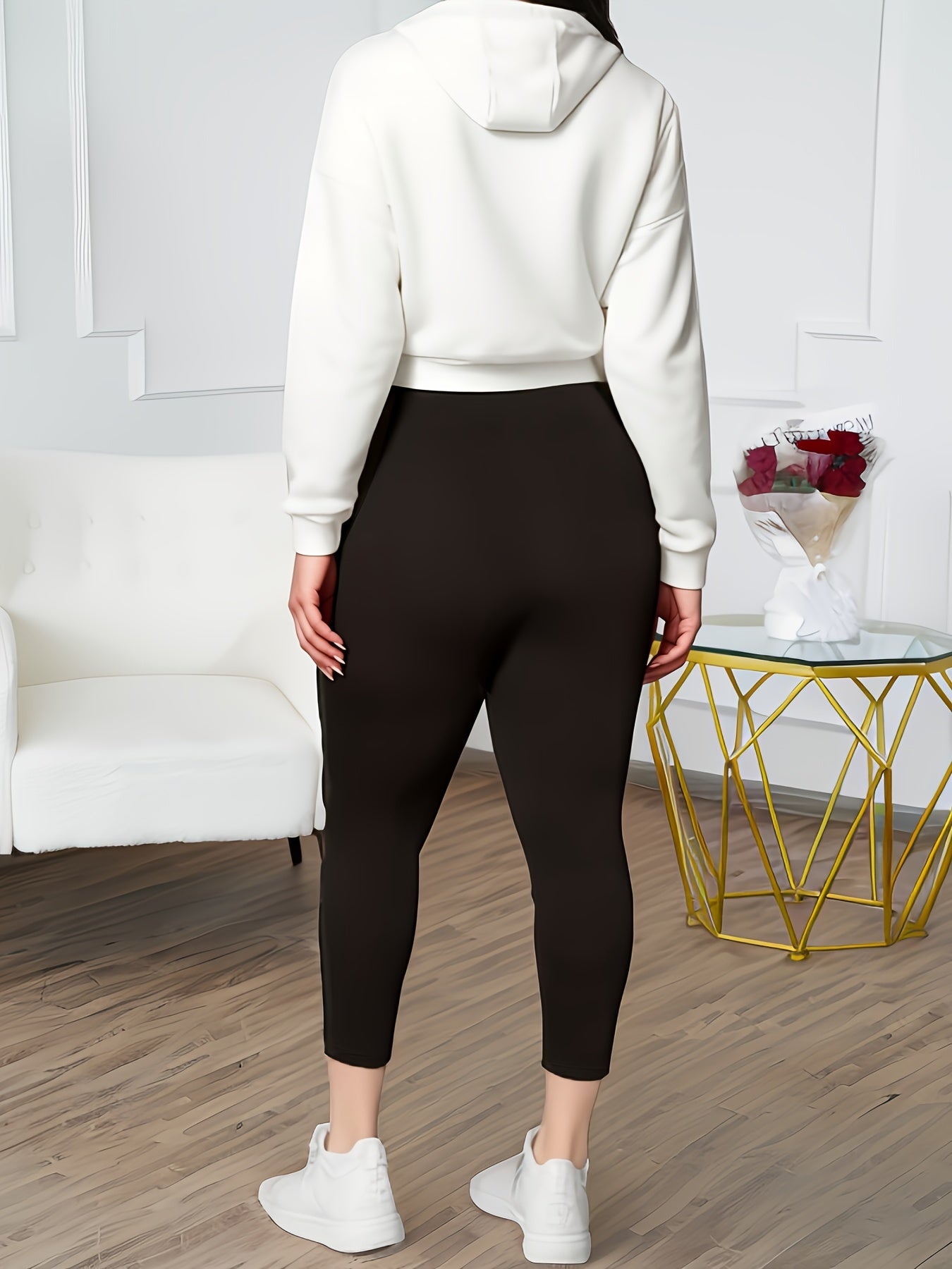 Plus Size Women's Skinny Leggings High Waist Stretchy Casual Spring Summer