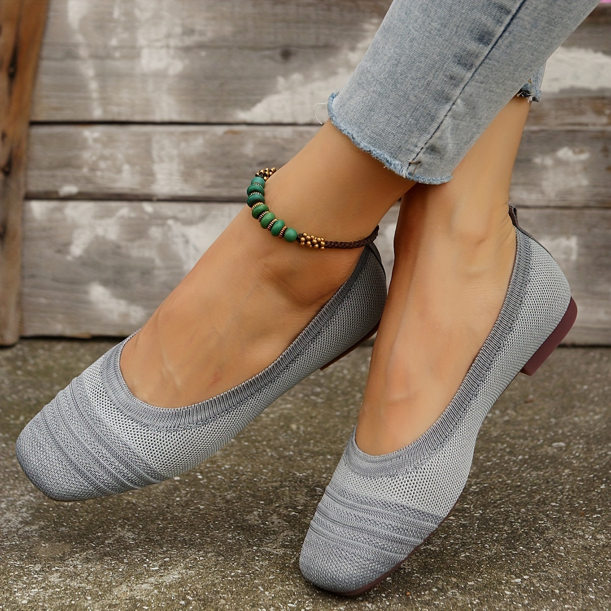 Women's Breathable Woven Flat Shoes Casual Slip-On Lightweight Comfortable