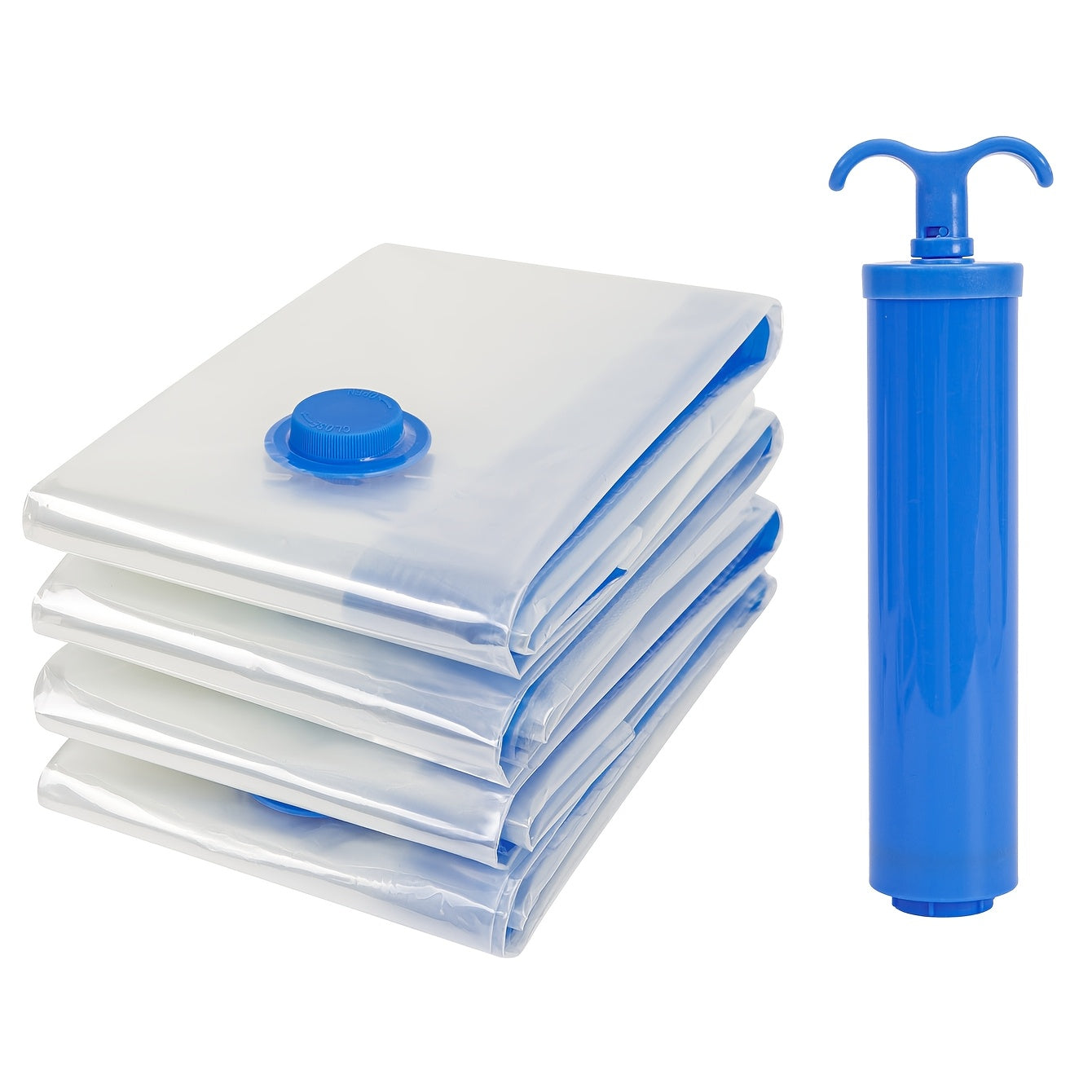 5 ta vakuum siqish saqlash sumkasi to'plami, qo'l pompasi bilan kiyimlar, yostiq va sayohat uchun